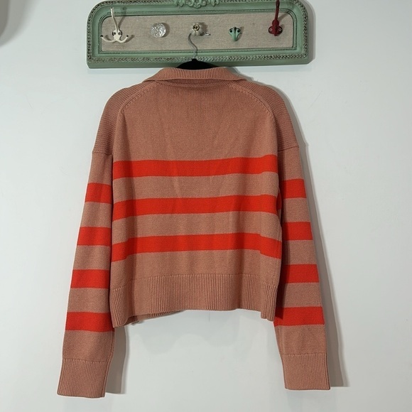 VELVET BY GRAHAM & SPENCER Women's Lucie Cotton Cashmere Striped Polo Sweater XL - Picture 9 of 9